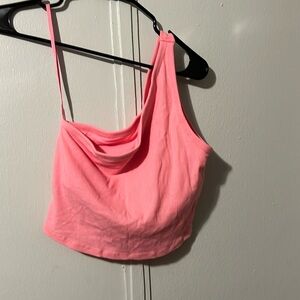 Victoria secret cropped hot pink tank with built in bra